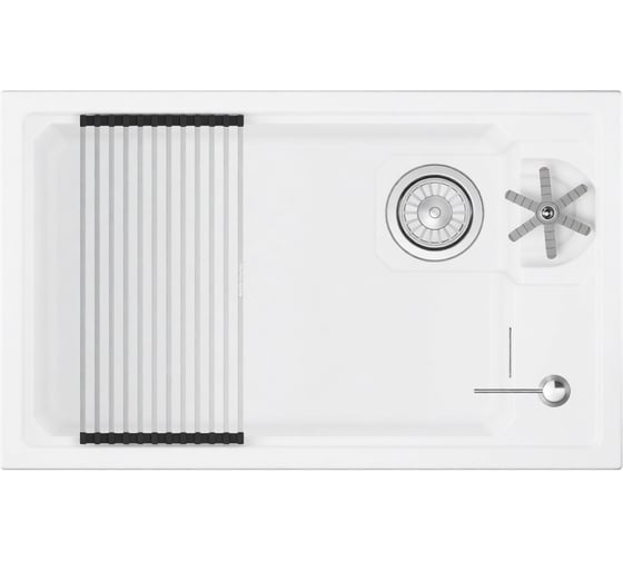 Кухонная мойка Granula KS, белый, кварц, RINZER 7309RU, АРКТИК