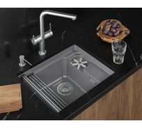 Кварцевая мойка для кухни GRANULA KS- 5505RU, АЛЮМИНИУМ