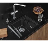 Кварцевая мойка для кухни GRANULA KS - 5505RU, ШВАРЦ
