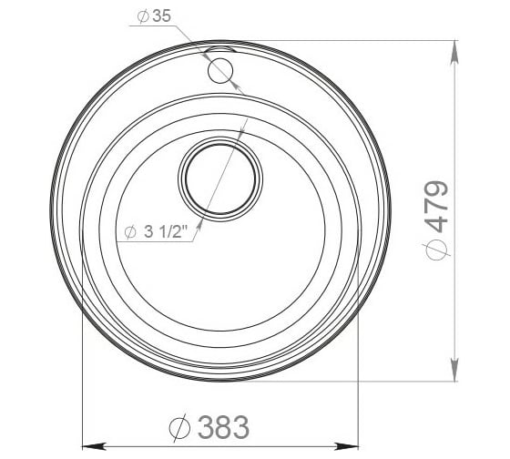 Мойка GRANFEST QUARZ GF-Z 08 D=480 черный 444884