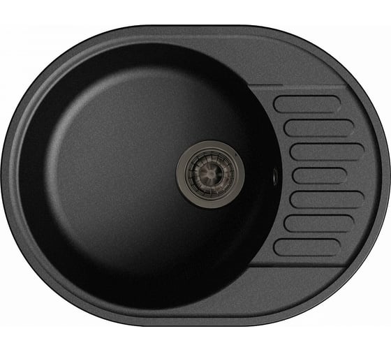 Мойка GRANFEST QUARZ GF-Z 58 чаша+крыло 620x480 черный 444890
