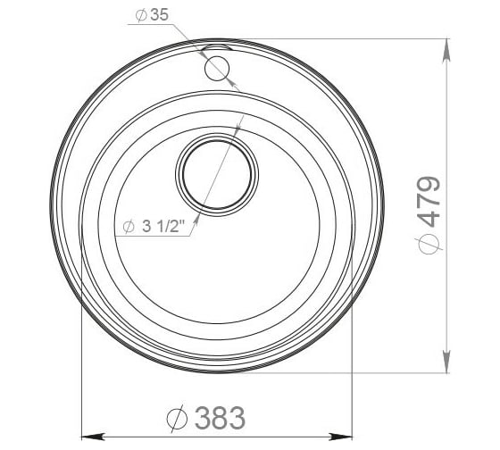 Мойка GRANFEST QUARZ GF-Z 08 D=480 белый 444880