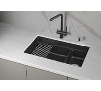Кварцевая мойка для кухни GRANULA KS- 7304iU, ШВАРЦ