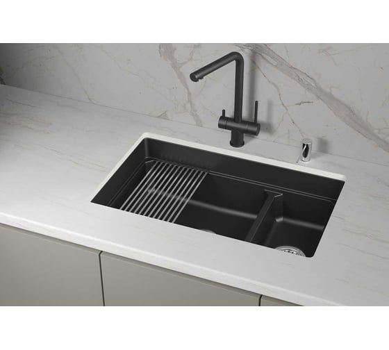 Мойка GRANULA KS- 7304iU чёрный металлик кварц ШВАРЦ
