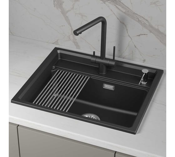 Мойка GRANULA KS- 6003i чёрный металлик кварц ШВАРЦ