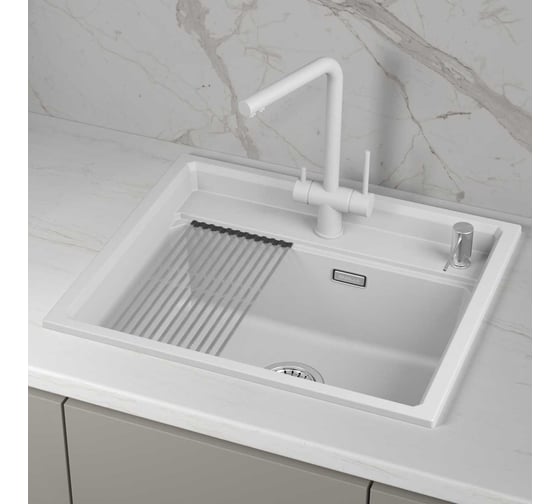 Мойка GRANULA KS- 6003i белый кварц АРКТИК