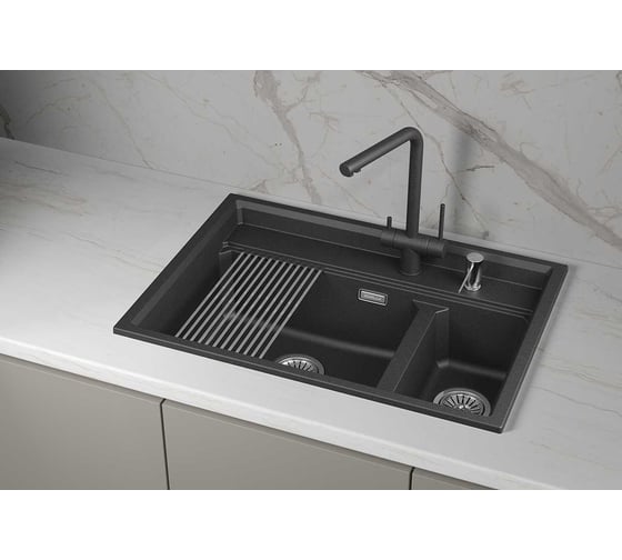Мойка Granula KS- 7302i чёрный металлик кварц ШВАРЦ
