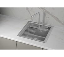 Кварцевая мойка для кухни GRANULA KS- 5002i, АЛЮМИНИУМ