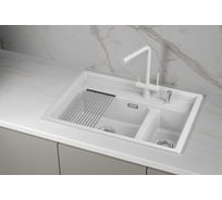 Кварцевая мойка для кухни GRANULA KS- 7302i, АРКТИК