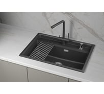 Кварцевая мойка для кухни GRANULA KS- 7301i, ЧЁРНЫЙ