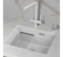 Кварцевая мойка для кухни GRANULA KS- 5501iU, АРКТИК