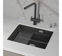Кварцевая мойка для кухни GRANULA KS- 5501iU, ШВАРЦ