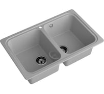 Мойка SANTREK AQUA PRO BOXY SA-S780K 2 чаши 780*510 мм (серый-310) (без сифона) 342119