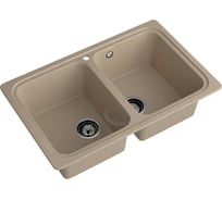 Мойка SANTREK AQUA PRO BOXY SA-S780K 2 чаши 780*510 мм (песок-302) (без сифона) 342118