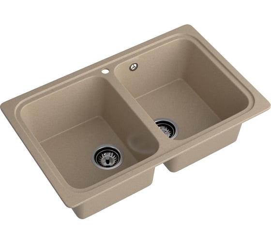 Мойка SANTREK AQUA PRO BOXY SA-S780K 2 чаши 780*510 мм (песок-302) (без сифона) 342118