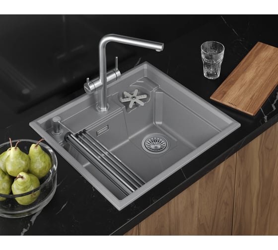 Кухонная мойка Granula KS-, кварц, RINZER 5807R, АЛЮМИНИУМ