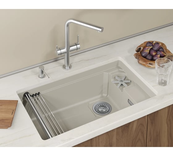 Кухонная мойка Granula KS-, кварц, RINZER 7309RU, КРЕМАН