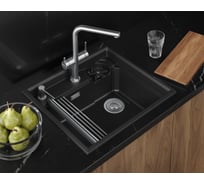 Кухонная мойка Granula KS-, кварц, RINZER 5807R, ШВАРЦ