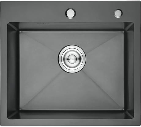 Кухонная мойка Gerhans Премиум 500х440х220, 1 мм, нержавеющая сталь, PVD графит K35044B 869661