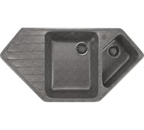 Угловая мойка MIXLINE ML-GM25 двухчашевая, с крылом, темно-серая 309, 500х970х200мм 525203