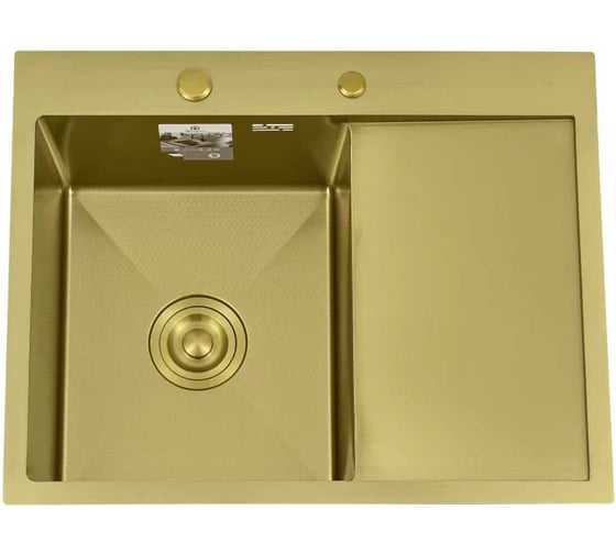Мойка кухонная DIADONNA DS6350G-R с крылом слева с PVD покрытием