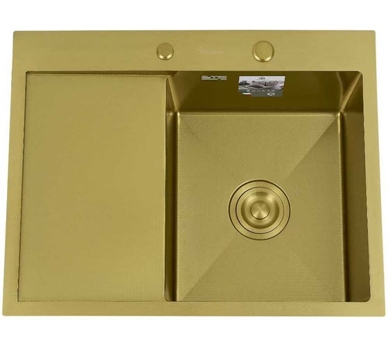 Кухонная мойка DIADONNA DS6350G-L с крылом справа с PVD покрытием
