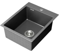 Мойка кухонная из нержавеющей стали Bauedge BAU SOUL КТ4050В NANO BLACK, сифон EASY CLEAN в комплекте KT4050B