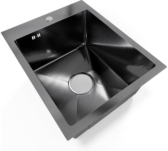 Мойка кухонная из нержавеющей стали Bauedge BAU SOUL КТ4050В NANO BLACK, сифон EASY CLEAN в комплекте KT4050B