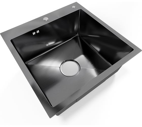Мойка кухонная из нержавеющей стали Bauedge BAU SOUL КТ5050В NANO BLACK, сифон EASY CLEAN в комплекте KT5050B