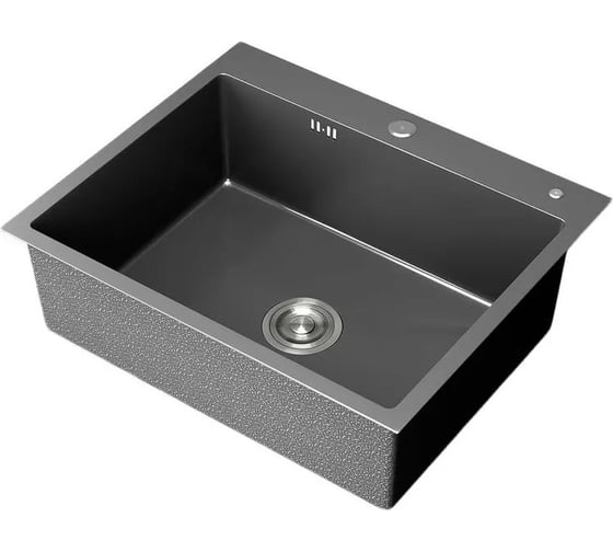 Мойка кухонная из нержавеющей стали Bauedge BAU SOUL КТ5045В NANO BLACK, сифон EASY CLEAN в комплекте KT5045B