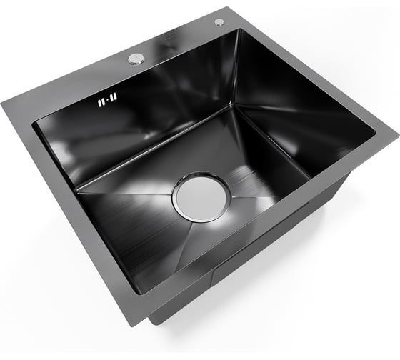 Мойка кухонная из нержавеющей стали Bauedge BAU SOUL КТ5045В NANO BLACK, сифон EASY CLEAN в комплекте KT5045B
