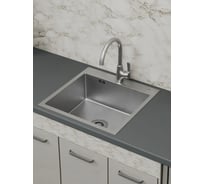 Мойка кухонная из нержавеющей стали Bauedge BAU SOUL КТ5050S SATIN, сифон EASY CLEAN в комплекте KT5050S