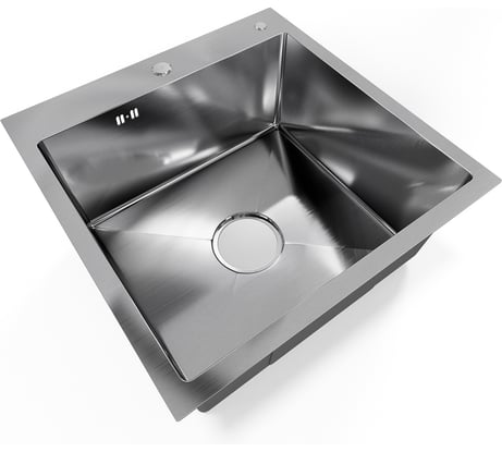 Мойка кухонная из нержавеющей стали Bauedge BAU SOUL КТ5050S SATIN, сифон EASY CLEAN в комплекте KT5050S