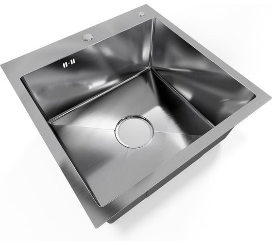 Мойка кухонная из нержавеющей стали Bauedge BAU SOUL КТ5050S SATIN, сифон EASY CLEAN в комплекте KT5050S