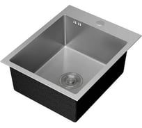 Мойка кухонная из нержавеющей стали Bauedge BAU SOUL КТ4050S SATIN, сифон EASY CLEAN в комплекте KT4050S