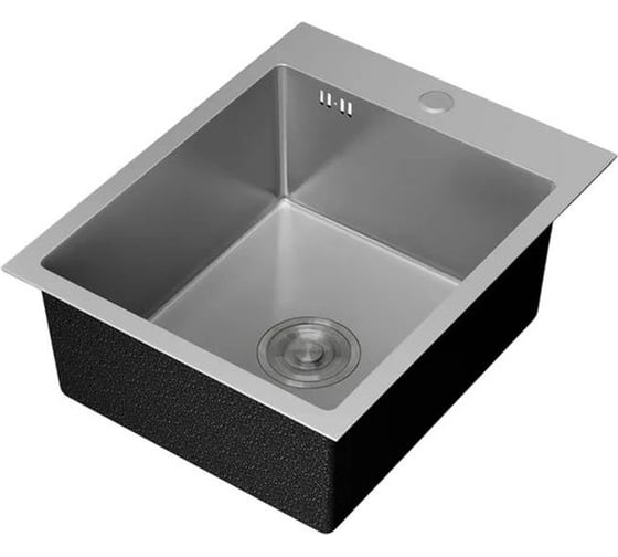 Мойка кухонная из нержавеющей стали Bauedge BAU SOUL КТ4050S SATIN, сифон EASY CLEAN в комплекте KT4050S