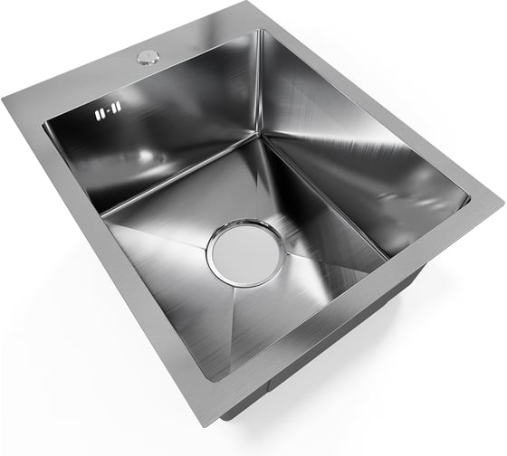 Мойка кухонная из нержавеющей стали Bauedge BAU SOUL КТ4050S SATIN, сифон EASY CLEAN в комплекте KT4050S