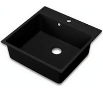 Мойка для кухни Bauedge Quadro 500x500 мм, без выпуска, черный камень MY3001