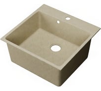 Мойка для кухни Bauedge BAU Quadro 500x500 мм, без выпуска, бежевый камень MY3004