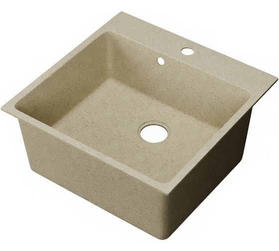 Мойка для кухни Bauedge BAU Quadro 500x500 мм, без выпуска, бежевый камень MY3004