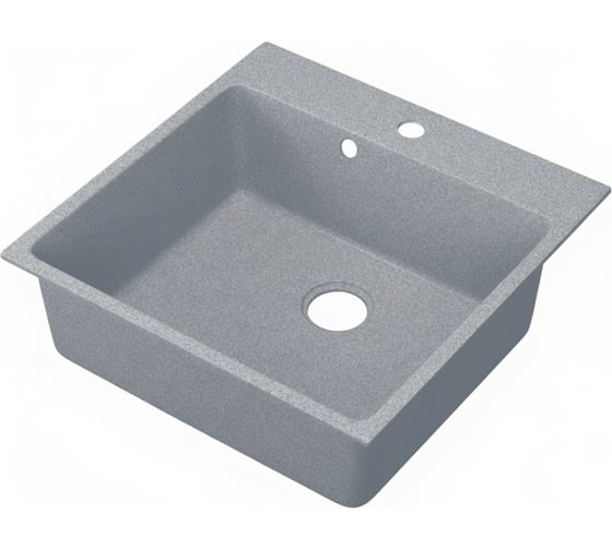 Мойка для кухни Bauedge BAU Quadro 500x500 мм, без выпуска, серый камень MY3002