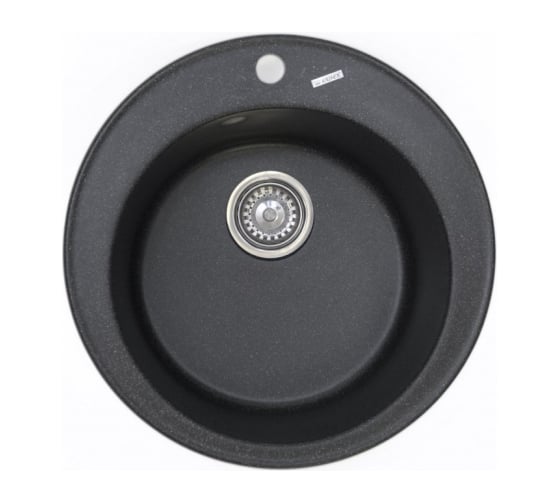 Мраморная мойка KAISER круглая Ф510 BlackWhite KMM-510 BW 1