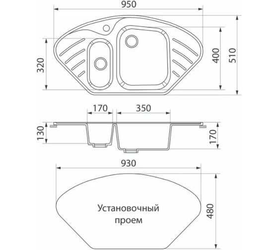 Кухонная мойка GreenStone цвет шоколад GRS-14-345