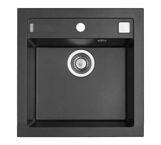 Мойка для кухни Alveus Formic 20 Granital+ 520x510x200 мм, Deep Black G90, с сифоном 1127749 1149133