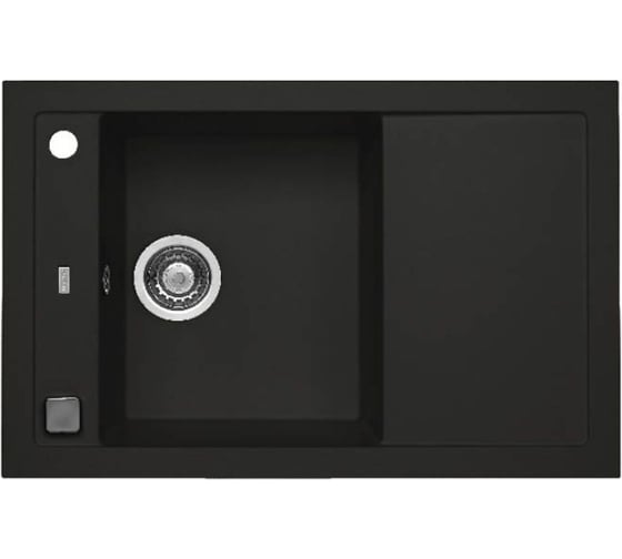 Мойка для кухни Alveus Formic 30 Granital+ 760x500 мм, 1 чаша, Deep Black G90, с сифоном 1127749 1149135