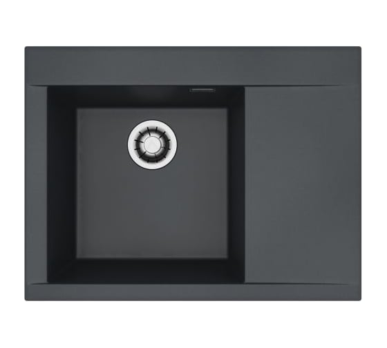 Мойка для кухни Alveus Pure-G 60L Algranit 680x520x198 мм, Deep Black A90, с сифоном 1148858 1149297