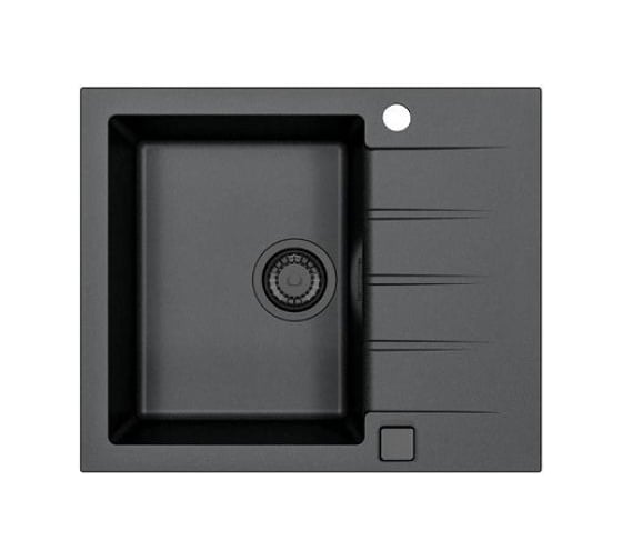 Мойка для кухни Alveus Cadit 10 Granital 590x500 мм, 1 чаша, Carbon G91, Black Edition, с сифоном 1148149 1148158