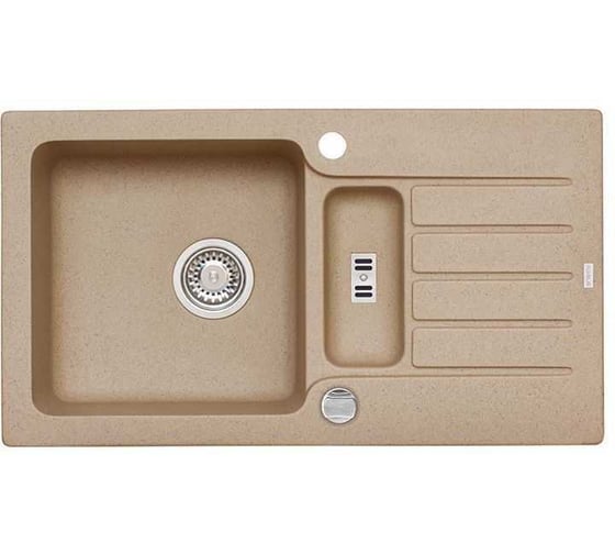 Мойка для кухни Alveus Niagara 70 Granital 780x435x160 мм, 1.5 чаши, Beige G55, с сифоном 1105297 1089486