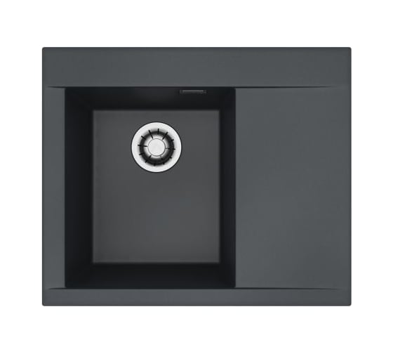 Мойка для кухни Alveus Pure-G 50L Algranit 620x520x198 мм, Deep Black A90, с сифоном 1148858 1149290