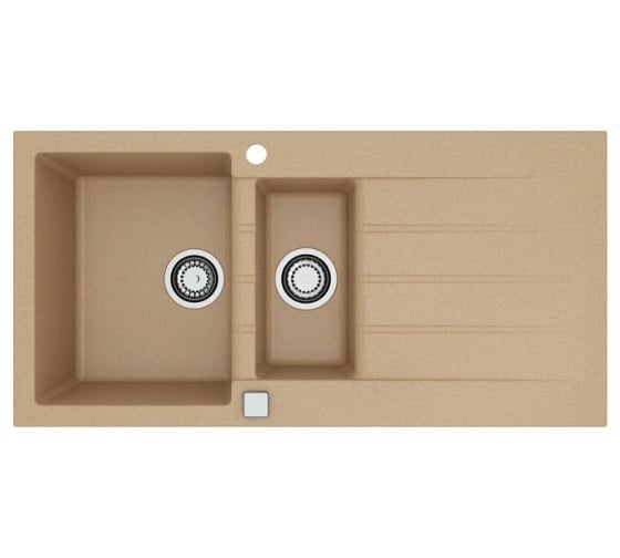 Мойка для кухни Alveus Cadit 80 Granital 1000x500 мм, Beige G55, с сифоном 1132822 1140602